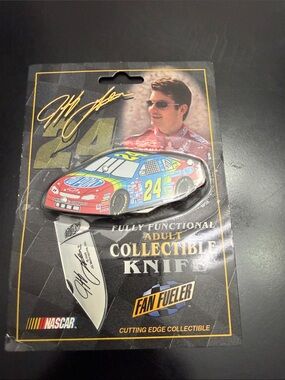 Nascar Foldable Collectible Knife with Red, Blue, Yellow Race Car Design